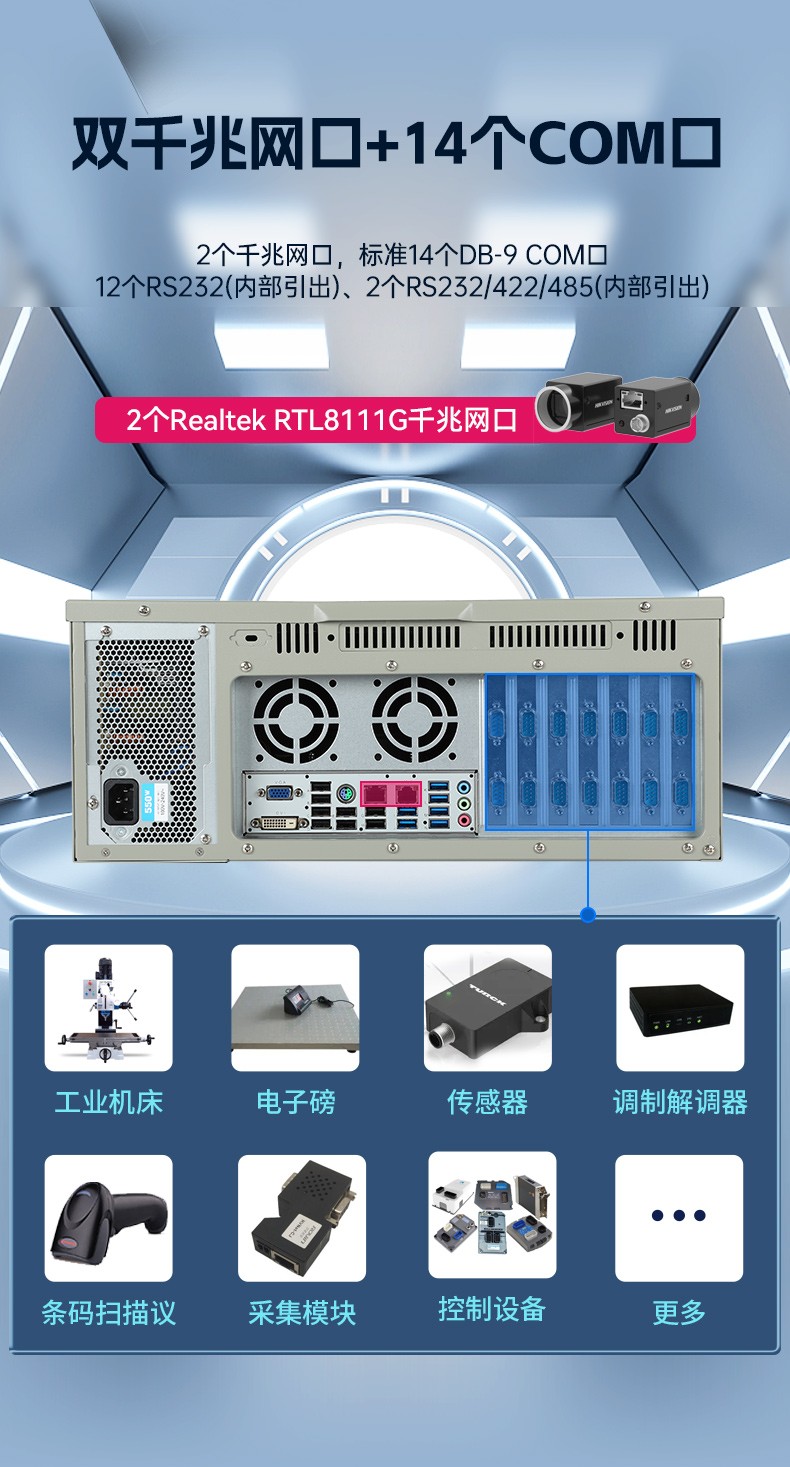 4U機(jī)架式工控機(jī),研華主板16個USB口工控主機(jī),DT-610L-684G2.jpg