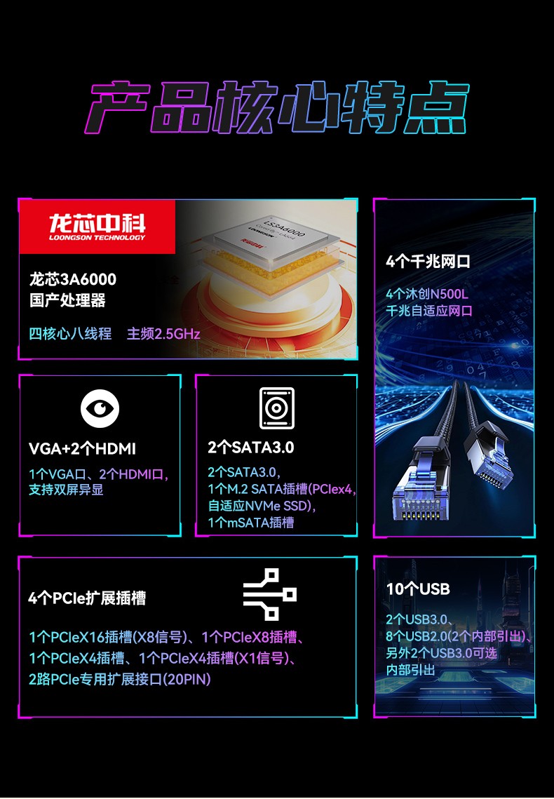 國(guó)產(chǎn)龍芯3A6000處理器工控機(jī),銀河麒麟V10系統(tǒng)工控主機(jī),DT-610L-N3A6KMB.jpg