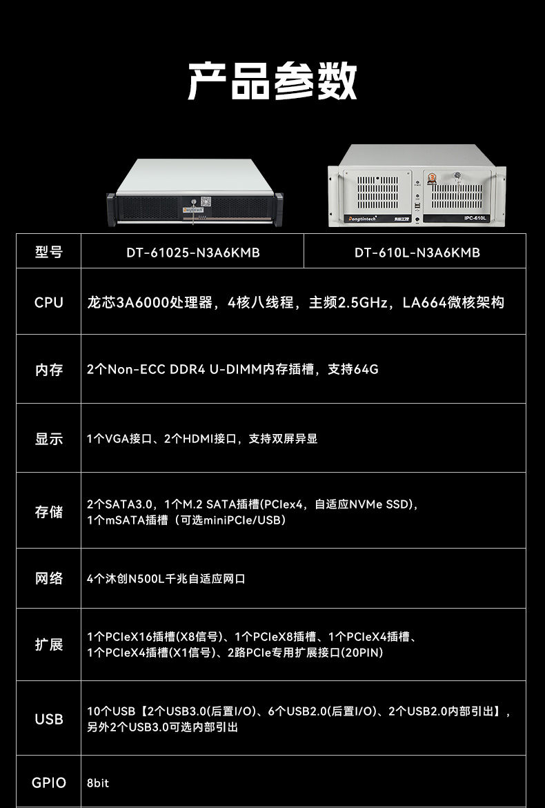 國(guó)產(chǎn)龍芯3A6000處理器工控機(jī),銀河麒麟V10系統(tǒng)工控主機(jī),DT-610L-N3A6KMB.jpg